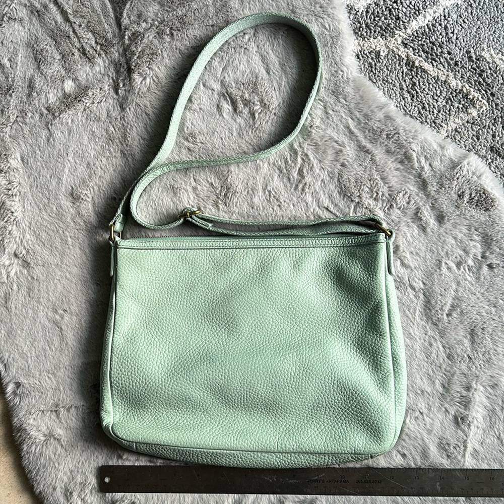 Pair of Fossil Purses - a sea-foam green Crossbody and a black over the shoulder - Picture 3 of 16